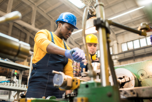 employee working on the line in factory